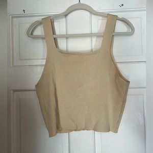 PLUS SIZE beige knit crop top